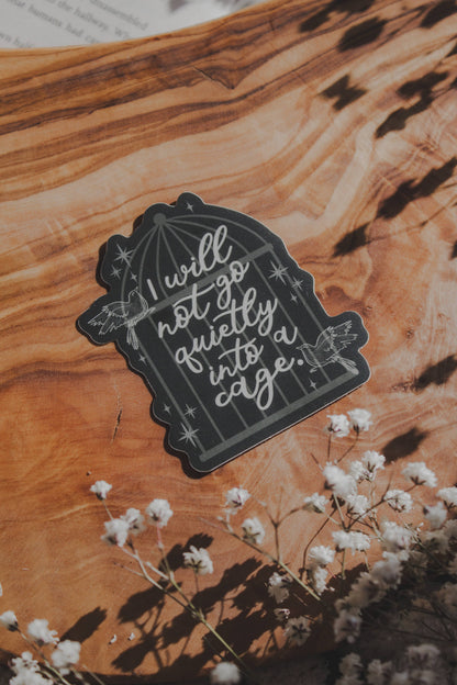 Shield of Sparrows Cage Quote Vinyl Sticker
