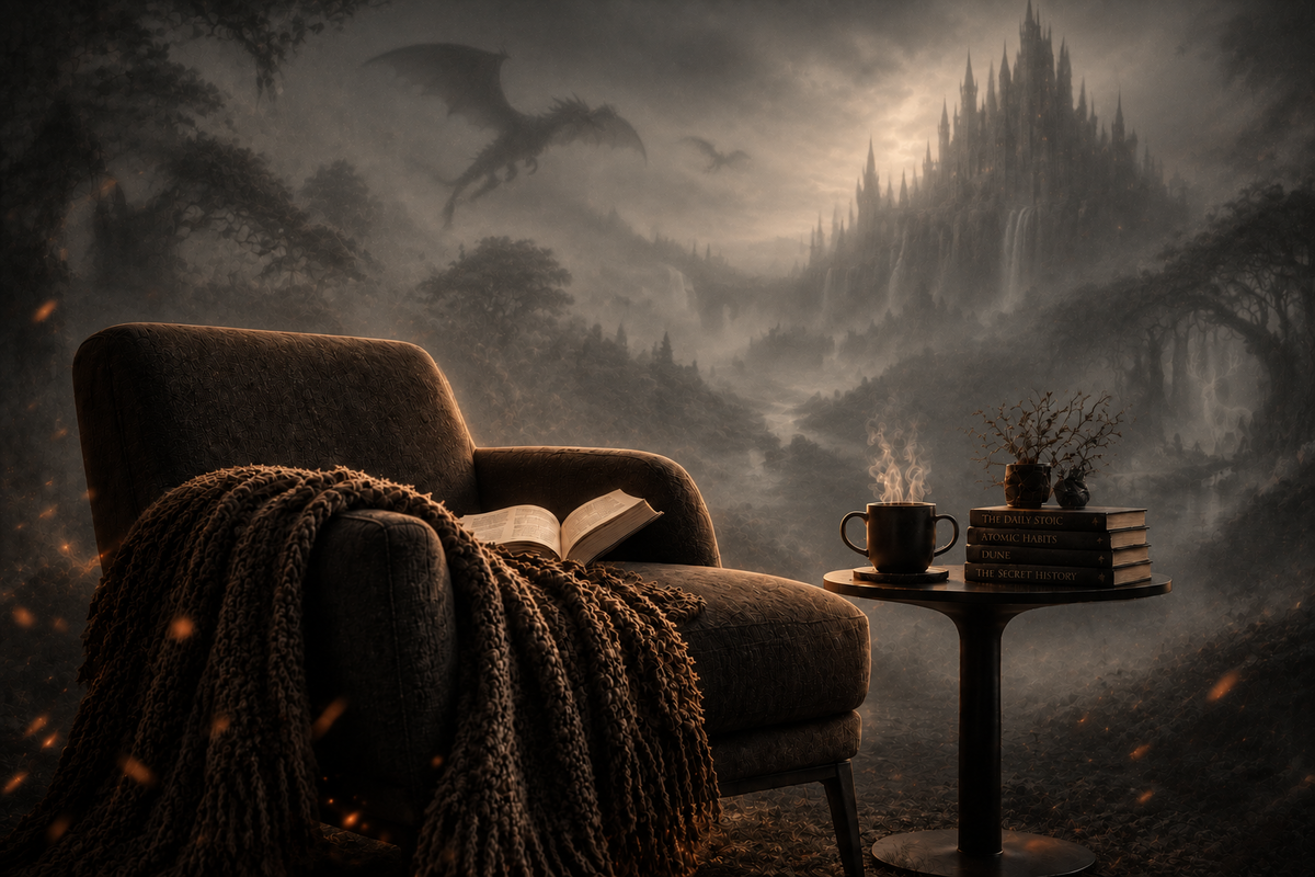 A welcoming bookshop setting